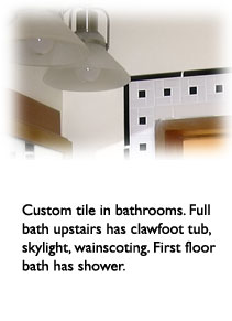 Bathroom wall with custom tile